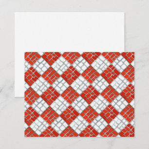 MOSAICO DE VERIFICAÇÃO VERMELHO 4.25x5.5 Cartão Pl