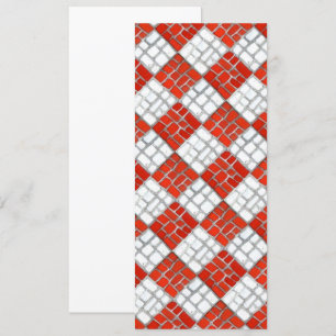 MOSAICO DE VERIFICAR VERMELHO 4x9,25 Cartão Plano 
