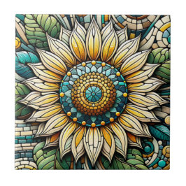 Mosaico de Vidro Colorido de Girassol