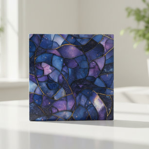 Mosaico de Vidro Manchado da Galáxia da Meia-Noite