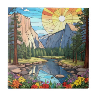 Mosaico de Vidro Obtido do Parque Nacional de Yose