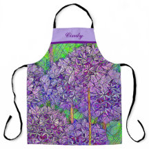 Mosaico do Allium Roxo com Efeitos de Aquarela