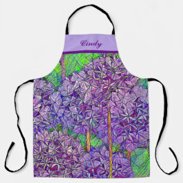 Mosaico do Allium Roxo com Efeitos de Aquarela