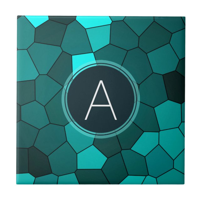 Mosaico do vitral da cerceta do Aqua (Frente)