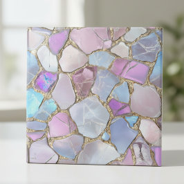 Mosaico Dourado de Pedra Preciosa Pastel Iridescen