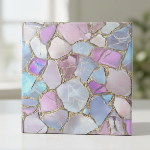 Mosaico Dourado de Pedra Preciosa Pastel Iridescen