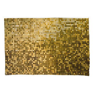 Mosaico Dourado: Textura de Azulejos quadrados.