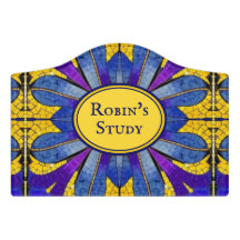 Mosaico em Azul e Amarelo - Na moda, Personalizado
