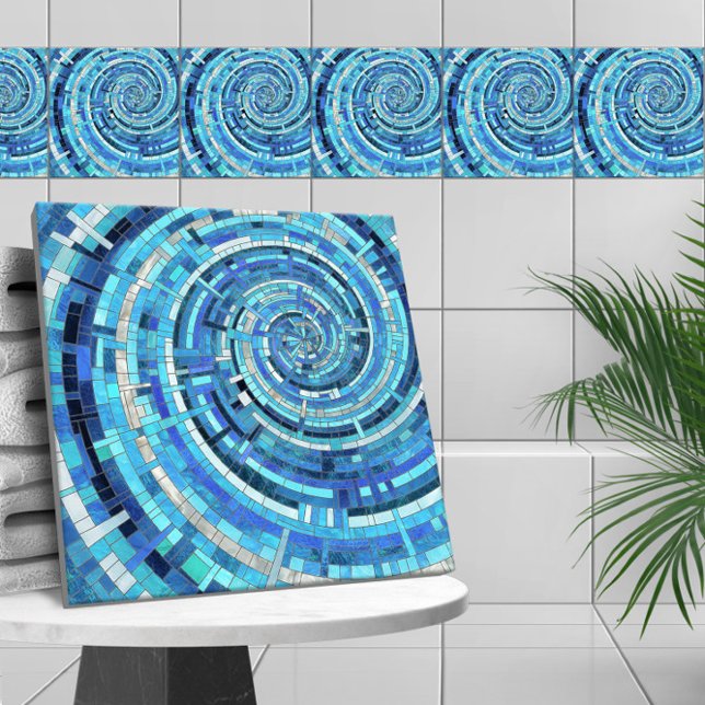 Mosaico espiral de onda azul (Criador carregado)