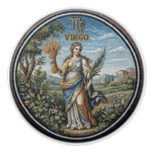 Mosaico Estilo Antigo Zodíaco Virgem