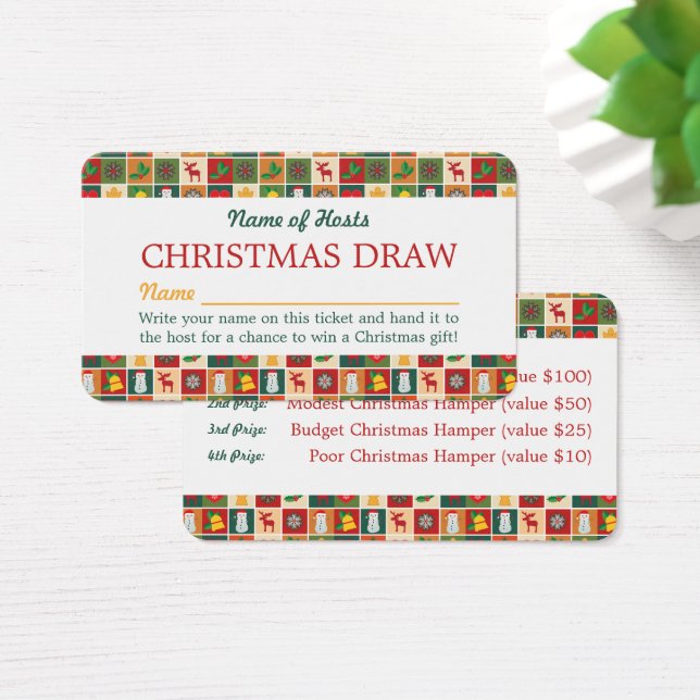 Mosaico Festivo, Festa de Natal Bilhetes Raffle (Mesa)