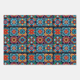 Mosaico Floral em cores vivas