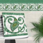 Mosaico Flourish Marble Ornament Verde e Branco<br><div class="desc">Mosaico Flourish Marble Ornament Verde e Branco</div>