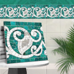 Mosaico Flourish Marble Ornament Verde e Branco<br><div class="desc">Mosaico Flourish Marble Ornament Verde e Branco</div>