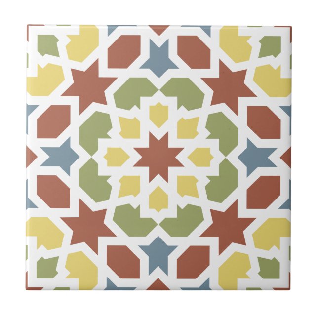 Mosaico geométrico de arabescos de Marruecos. (Frente)