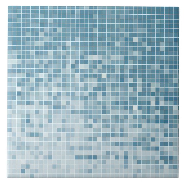 Mosaico Gradiente de Pixel Azul (Frente)