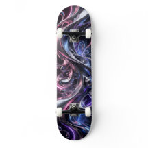 Mosaico Líquido Futurista de Skate - 3D Abstrato