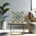 Mosaico Majestoso: Intrate Geométrico Azulejo<br><div class="desc">Este belo azulejo apresenta uma sinfonia de padrões geométricos, casando-se com a arte tradicional com precisão moderna. Cada segmento da design é um testamento do artesanato, exibindo uma vibrante paleta de blues, vermelhos e tons de terra, entrelaçados com delicados motivos florais e linhas angulares. Ideal para adicionar um toque de...</div>