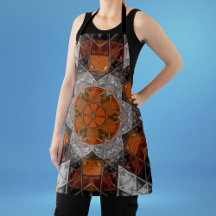 Mosaico Mandala Flor Laranja Branco e Preto