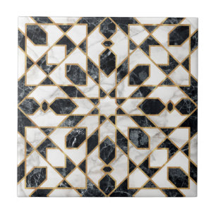 Mosaico marmorense preto e branco  