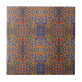 Mosaico marroquino multicolorido dourado geométric