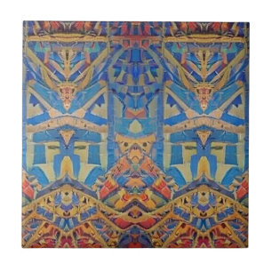 Mosaico marroquino multicolorido vermelho-vermelho