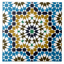 Mosaico Marroquino Padrão Geométrico Tradicional