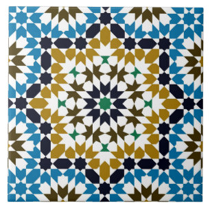 Mosaico Marroquino Padrão Geométrico Tradicional