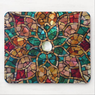 Mosaico Mousepad do "estrela do vitral outono "