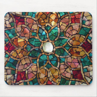 Mosaico Mousepad do "estrela do vitral outono "