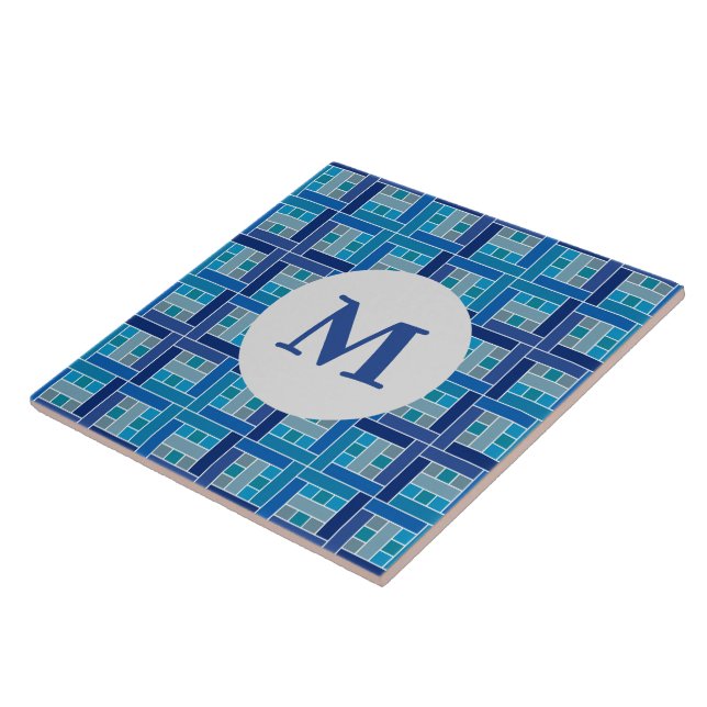 Mosaico quadrado azul-cobalto Gaudí (Lateral)