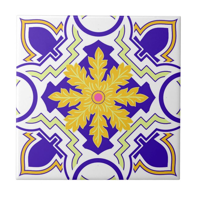 Mosaico Rosa Português Mediterrâneo  (Frente)