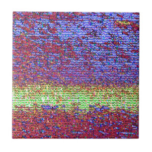 Mosaico roxo e amarelo