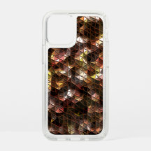 Mosaico triangular castanho com alivio leve