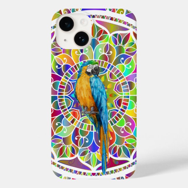 Mosaico Tropical – Mandala de Arara Azul e Amarela (Verso)