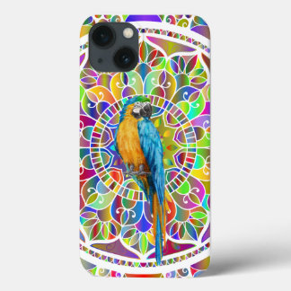 Mosaico Tropical – Mandala de Arara Azul e Amarela