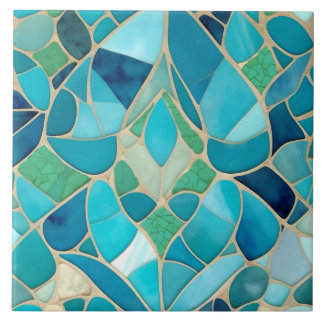 Mosaico Turquesa Abstrato com estilo Art Deco