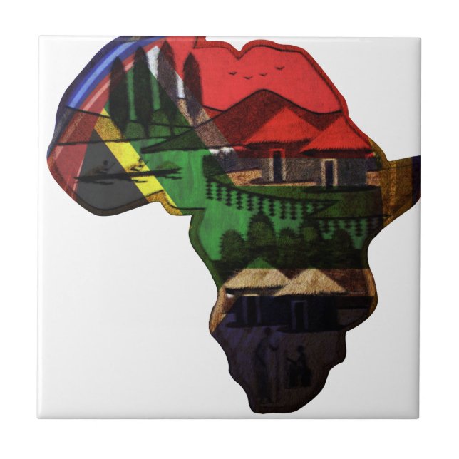 Mosaico Vibrante da África: Arte-Padrão Decorativa (Frente)