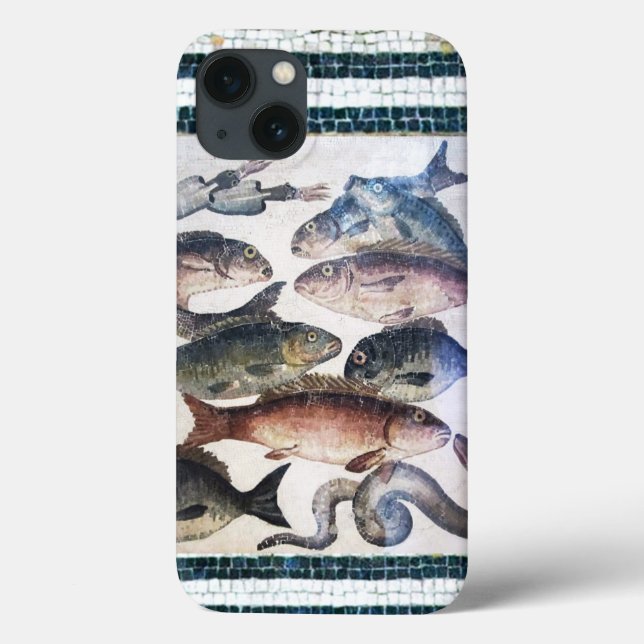 MOSAÍDOS ROMANOS ANTIGOS, PESCAS, CENA CÉLULA DE V (Verso)