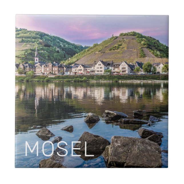 Moselle Ediger Eller Sunset River Cochem Souvenir (Frente)