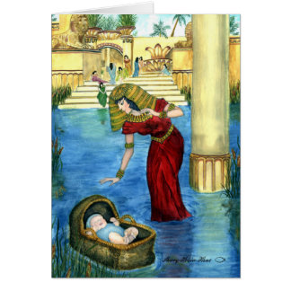 Moses em um cartão da cesta