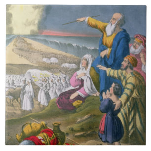 Moses que parte o Mar Vermelho, de uma bíblia