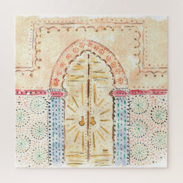 Mosque Door Watercolor Quebra-cabeça