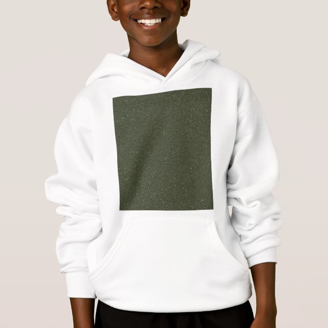 Moss Green Textuturado Crianças Pullover Hoodie (P (Frente)