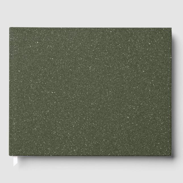 Moss Green Textuturado Livro de convidados persona (Frente)
