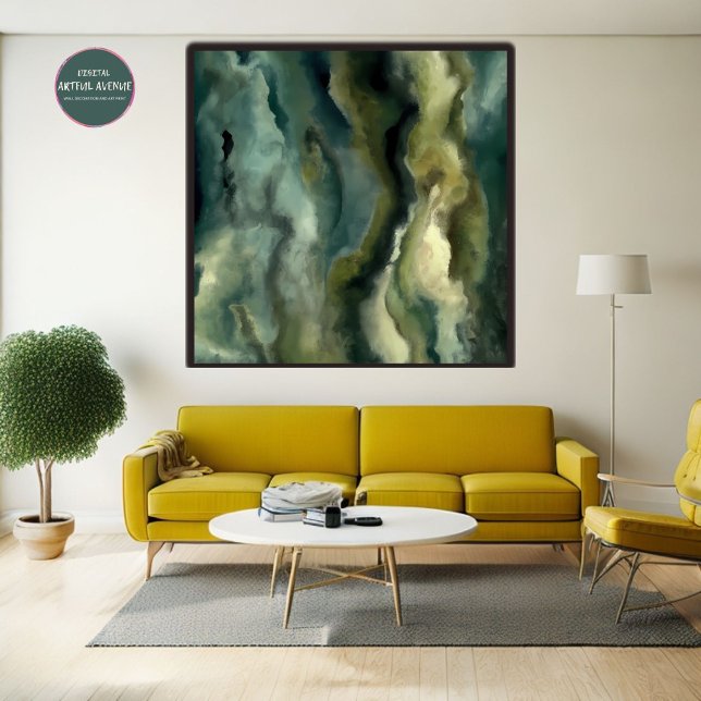 Moss Wall Art Poster | Arte natural gerada por IA (Moss Wall Art Poster | AI-Generated Nature Art. Revamp your living space into a verdant haven )