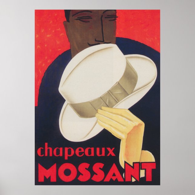 Mossant Hats Vintage Fashion Poster (Frente)