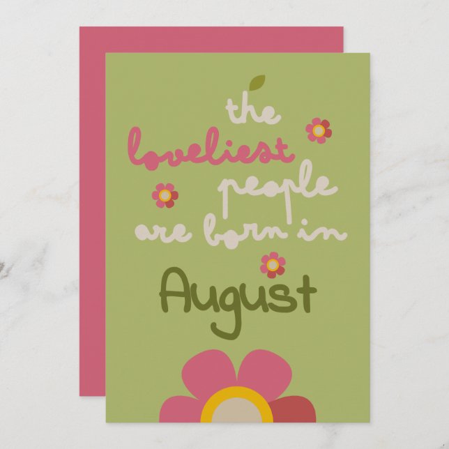 MOSSY BLOOM - Cartão de Convite Floral de Aniversá (Frente/Verso)