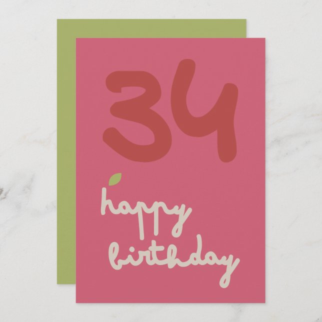 MOSSY BLOOM - Cartão de Convite Floral de Aniversá (Frente/Verso)