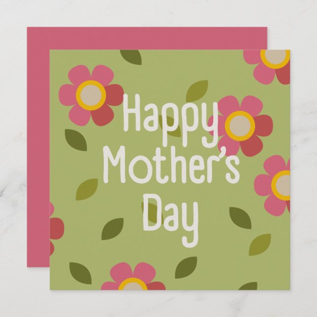 MOSSY BLOOM - Cartão de Convite Floral para Dias d (Frente/Verso)